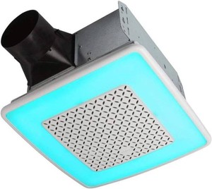 $170 Broan-NuTone AER110RGBL 110 CFM Ventilation Fan, 24-Color LED, 1.5 Sones, ENERGY STAR, White