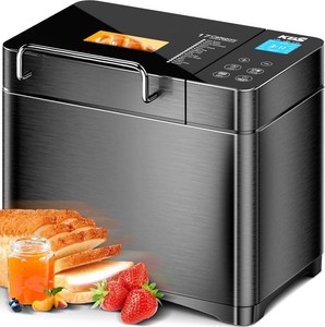$170 KBS Premium 2LB Convection Bread Maker, Dual Heaters, 710W, Stainless Steel, 17-in-1