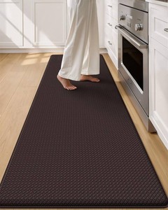Color&Geometry Anti Fatigue Kitchen Mat 24x84, Easy Clean, WaterOil Proof, Anti Slip Rug Brown