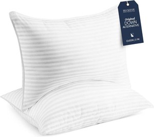 Beckham Hotel Collection Bed Pillows StandardQueen Size Set of 2 - Original Soft Down Alternative Pillow for Sleeping - Soft Support for Back, Stomach or Side Sleepers