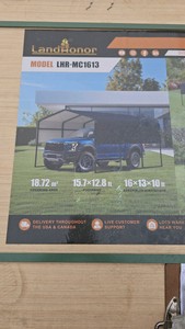 Unused 2026 LandHonor 16 x 13 Ft Metal Carport LHR-MC1613