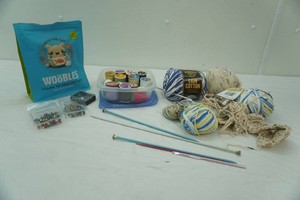 Lion Cotton Yarn, Thread, Pins, Knitting Needles, Learn To Crochet Kit
