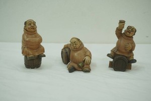 Vintage Italian Resin Happy Friar Figurines 3ct