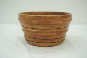 handmade, hand turned segmented wooden bowl 7.25 diameter by 4.25 tall