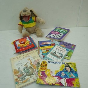 Childrens Books Crossword Puzzle Book Wrinkles Vintage Battery Operated Dog Puppet