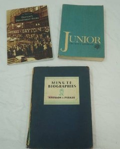 Vintage Books Junior Girl Scout Handbook, Daytons Department Store, Minute Biographies Nisenson & Parker