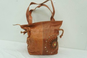 handcrafted Moroccan Leather Tote Bag