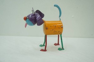 Metal Dog Sculpture 9.5 long by 11 tall