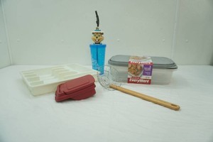 Silverware Organizer, NEW Food Storage Containers, Minnesota State Fair Water Bottle, Deep Frying Scoop, Buddeez Lid