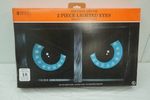2 Piece Lighted Blue Eyes. Halloween Decor