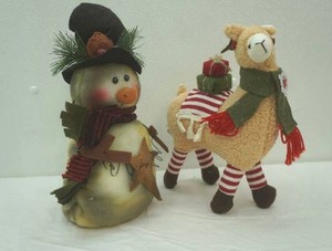 Plush Llama & Snowman Figures