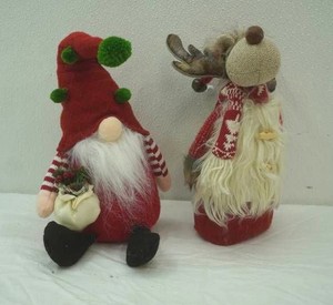 Holiday Gnome and Reindeer. Plush Figures