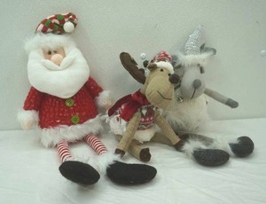 Plush Christmas Figures. Santa and Reindeer