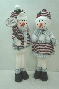 Snowman & Woman Figurines 33 tall