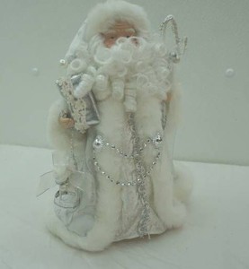 12 White & Silver Santa Claus Tree Topper