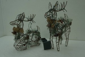 Decorative Metal Reindeer Figures