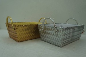 Silver & Gold Toned Decorative Organizing Baskets. NEW