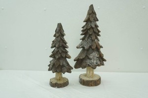 Pair of Pine Tree Statues 15& 19 tall
