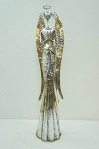 vintage style decorative metal angel figurine 25 tall