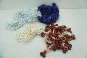 Garland, Tinsel, Bells and Wooden Spool Garland