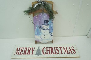Wooden Christmas Decor. Sled & Merry Christmas