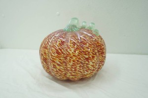 Hand Blown Glass Pumpkin. Chroma Glass Ruby Rainbow Pumpkin
