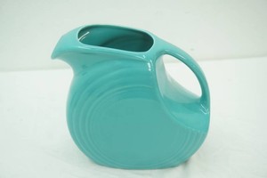 Vintage Turquoise Fiestaware Large Disc Pitcher. Homer Laughlin