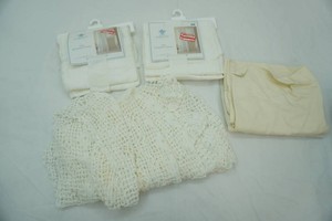 NEW 2ct Shabby Chic Window Panels, Crochet Table Runner, Pillow Cases