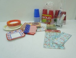 Solo Cups, Paper Napkins, Disposable Plates, Cutlery, Cookie Bags