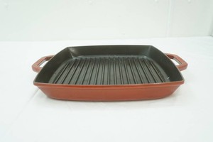 Staub 12" cast iron enamelware square grill pan