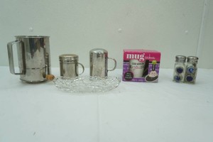 Flour Sifter, Stainless Steel Shakers, Crystal Butter Dish, Mug Cake, Salt and pepper shaker