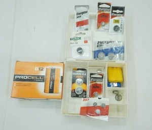 Batteries D12 Procell, and smaller batteries