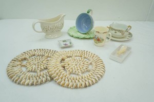 Mother of Pearl Spoons, Vintage China and Ceramics, Handmade Shell Doilies