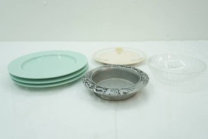 Vintage PewterAluminum Bottle Coaster, Vintage Plates