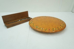 Vintage Wooden Centerpiece Platter Vintage Poultry Shears with Wooden Case
