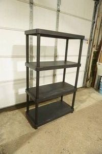 4 Tier Black Poly Storage Shelf 33x 16x 55.5