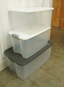 3 Large Storage Totes with Lids