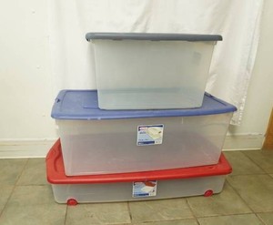 3 Large Storage Totes with Lids