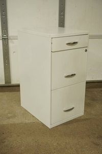White Metal 3 drawer file Cabinet