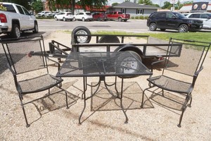 Black Wrought Iron Cafe Table and 2 Chairs