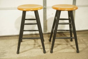Pair of Wooden Bar Stools 26 tall