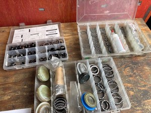 Mixed Bicycle Headset Parts & Bearings in Organizer Cases