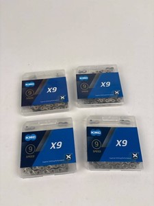 Kmc X9 9-speed Bicycle Chains 116 Links Silver (Lot of 4)
