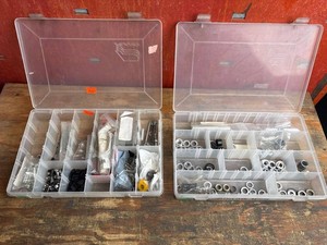 Mixed Lot Hardware Assortment in 2 Organizer Cases