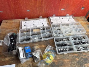 Mixed Lot Assorted Hardware and Mounting Parts in Organizer Cases