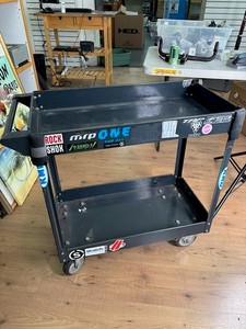 Black Metal Rolling Utility Cart