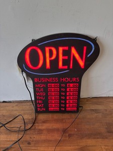 Open Business Hours Sign