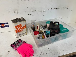 Mixed Lot Bicycle Grease & Lubricants With Muc-Off Gloves