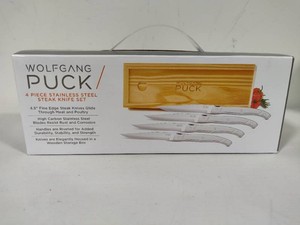 Wolfgang Puck 4pc Stainless Steel Steak Knife Set New in Box