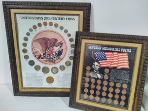 US 20th Century Coins & Lincoln Memorial Coin Framed Collections